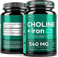 Choline 500mg Prenatal Supplement with Iron 40mg – Prenatal Vitamins for Women – Pregnancy Brain, Memory & Cognitive Support – Ferrous Fumarate, Vegan – 30 Servings