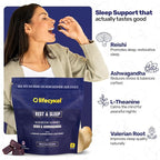 PM Rest & Sleep Mushroom Gummies, 60 Count - L-theanine Supplement with Reishi, Ashwagandha, Valerian Root & Tart Cherry for Natural Relaxation, Mood & Improved Sleep - Vegan, Non-GMO
