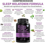 12-in-1 Melatonin Sleep Capsules - Natural Sleep Aids for Adults with Melatonin 5mg and Magnesium Glycinate 500mg, Sleep Aid with Ashwagandha, L Theanine, Valerian Root, GABA, 5-HTP (90ct, Pack of 4)