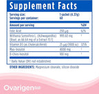 CalmCo Ovarigen Plus Myo-Inositol & D-Chiro Inositol Supplement for Women – 40:1 Powder with Folic Acid, Ashwagandha & Vitamin D3, Fertility Supplements for PCOS, Ovarian Support (60 Sachets)