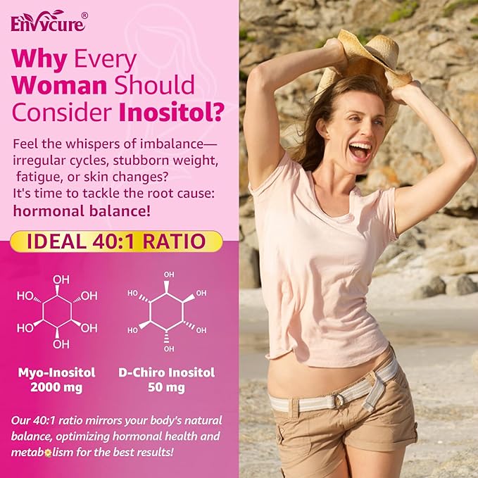 Myo-Inositol & D-Chiro Ideal 40:1, Inositol + Omega-3(3:1) Gummies, Hormone Balance for Women | Sugar Free Inositol Gummies w/Omega 3 DHA:EPA (3:1), Inositol Supplement for Cycle Health, Vegan, 60 Ct