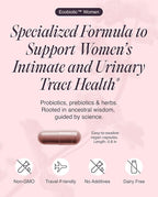 Ecosh Women's Probiotic for PH Balance, Urinary Tract & Gut Health – Vaginal Probiotics for Women with Prebiotics, Lactobacillus Acidophilus & Crispatus, Natural Cranberry & Herbs | 60 Vegan Capsules