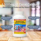 1500mg, 240 Capsules- Coral Calcium Supplement Developed by Bob Barefoot- Supports Overall Health & PH Levels- Contains Calcium, Magnesium & Vitamin D3