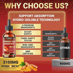 4 in 1 Liquid Turmeric Curcumin Drops Ginger Ceylon Cinnamon and Black Pepper - 2FL oz - 60 Servings