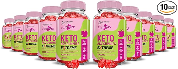 (10 Pack) Fast Track Keto ACV Gummies Extreme 2000MG Fasttracj Keto Gummies Apple Cider Vinegar Formulated with Pomegranate Beet Juice Powder B12 Vegan Non GMO 600 Gummys