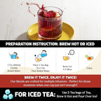 BREWIX, Sour Apple Hibiscus Tea Bags (25 Pyramid Tea Bags) Caffeine-Free Herbal Tea | Apple, Hibiscus, Rosehip | Refreshing Wellness Brew for Any Mood | Hot or Iced Refreshment