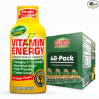 Vitamin Energy B12 11,000% Extra Strength Energy Shot Mango 48 Pack, 260mg Natural Caffeine, B12 & B6, Nootropic Focus, Vitality, Zero Sugar, Gluten-Free, Vegan, Kosher, 1.93 fl oz