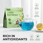 Herblight Mullein Leaf Tea with Monk Fruit, Spearmint & Butterfly Pea - Herbal Respiratory Support & Breath Refresh - Naturally Sweet Mullein Tea for Lungs - Caffeine-Free Whole Leaf Blend (25 Count)