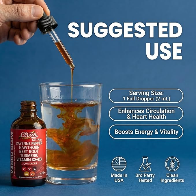 Clean Nutra Cayenne Pepper Drops Supplement Liquid + Hawthorn Berry, Vitamin D3 K2 Beet Root Powder, Ceylon Cinnamon, Turmeric Curcumin, Organic Panax Ginseng, Berberine Extract Organic (2)