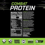 Muscle Pharm Combat Protein Powder, Chocolate Milk Flavor, Fuels Muscles for Productive Workouts, 5 Protein Sources Including Whey Protein Isolate & Egg Albumin, Gluten Free, 2 lb, 24 Servings
