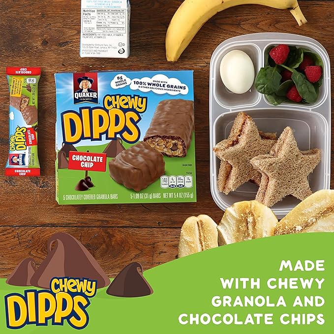 Quaker Chewy Dipps Chocolate Chip 24ct