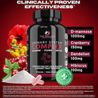 THE ENCLARE NUTRITION D Mannose with Cranberry Pills, Urinary Tract Health UTI Support, Kidney, Bladder, Liver Cleanse, Detox. D-mannose 1000mg Capsules, Cranberry Juice Powder, Dandelion & Hibiscus