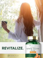 Carlyle Papaya Enzyme Chewable Tablets | Vegetarian, Non-GMO, Gluten Free Formula | Tropical Flavor