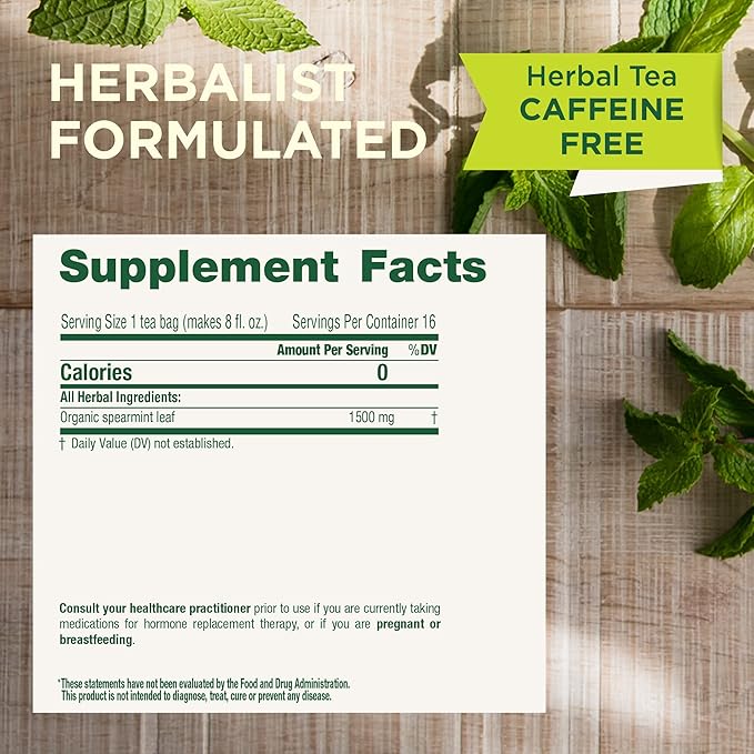 Traditional Medicinals Tea, Organic Spearmint, Supports Everyday Wellness, Healthy & Refreshing - 48 Tea Bags