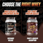 Axe & Sledge WHEY More Premium Protein Blend | 24g Protein, Whey Concentrate & Isolate | Prebiotic Fiber for Enhanced Absorption | Creamy, Delicious, Versatile | 30 Servings, Brownie Batter