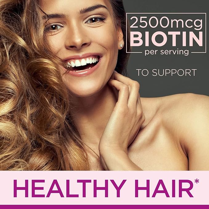 Nature's Bounty Optimal Solutions Hair, Skin & Nails Formula, with 3,000 mcg Biotin, 60 Count (Pack of 3)