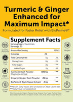 Lunakai USA Made Turmeric and Ginger Supplement Gummies 500mg with Black Pepper – High Absorption Curcumin Turmeric Gummies for Joint Comfort, Daily Immune Support, Non-GMO - 3 Pack