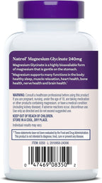 Natrol Magnesium Glycinate Supplements 240 mg - High Absorption - Calm Magnesium Glycinate for Sleep - 60 Capsules,30 Day Supply,(Pack of 2)