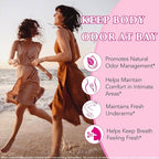 Body Deodorizing Supplement for Women – Body Odor Eliminator for Women & Internal Deodorant Pills for Daily Freshness Support with 5-Flower Essential Oil Blend – Grapeseed Oil Base, 120 Softgels