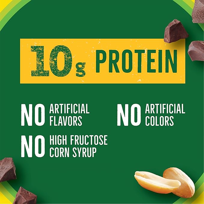 Nature Valley Creamy Protein Bars, Peanut Butter Chocolate, 10g Protein Snacks, 5 Bars, 7.45 oz
