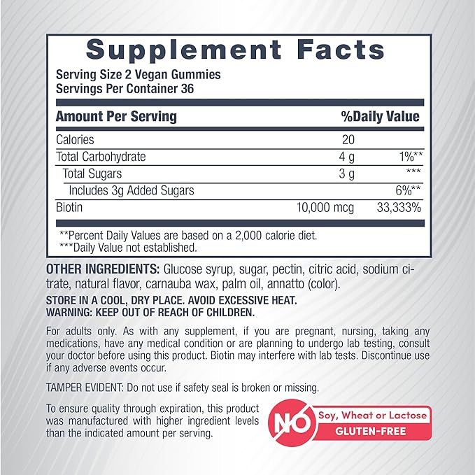 NeoCell biotin 10000mcg Gummies | 72 Count | Beauty Enhancing Supplement | Hair, Skin, and Nails | Peach Flavor