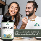 Optimal Health Systems Digest-A-Meal | Gut Health Enzyme & Probiotic | Bloating, Acid Reflux, & Indigestion Relief + Aloe Vera Leaf | Digestion Supplement | 90 Capsules