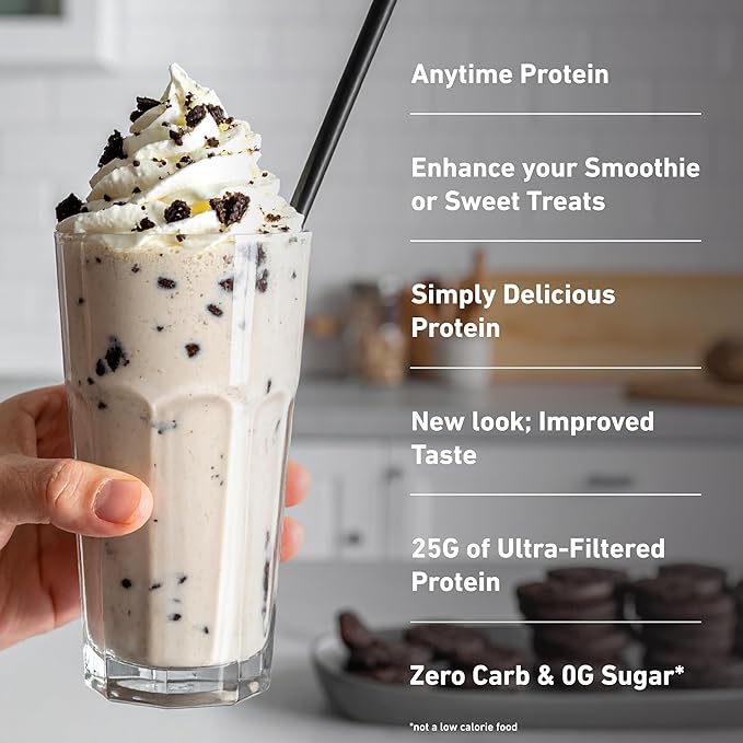 Isopure Zero Carb 100% Pure Whey Isolate Protein Powder, Gluten Free, With Vitamins, Cookies & Cream, 25g Protein Per Serving, 3 Pounds, 44 Servings (Packaging May Vary)