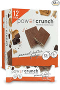 Power Crunch Protein Wafer Bars, High Protein Snacks with Delicious Taste, Peanut Butter Fudge, 1.4 Ounce (12 Count)