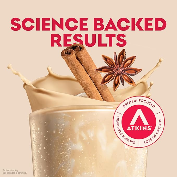 Atkins Chai Tea Latte Flavored Protein Shake, High Protein Shake, Low Glycemic, Low Carb, Low Sugar, Keto Friendly, Gluten Free, Ready to Drink Protein Shake, 12 count (3 sets of 4)