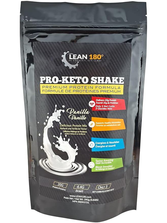 Pro Keto Shake - Best Tasting Low Carb Low Sugar Clean Protein Shake for Keto and All Diets Weight Loss (Vanilla)