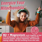 Vitamin B2 Gummies | Riboflavin 400mg with Magnesium & CoQ10 for Migraine Relief & Headache Relief | Sugar Free, Vegan, Strawberry Flavor, 60 Count