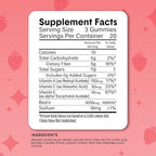 Bellway Super Fiber Gummies + Beauty – Sugar Free Fiber Supplement with Biotin & Vitamins A C E – Supports Digestive Health, Skin, Hair & Nails - 60 Count