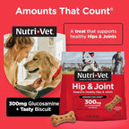 Nutri-Vet Hip & Joint Biscuits for Dogs, Dog Hip & Joint Supplement, Functional Treat, Large Sized Biscuit, 300mg of Glucosamine, 6 lb Bag