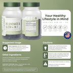 Beauty Sleep & Skin Glow Supplement – 4-in-1 Nighttime Support with L-Glutathione, Hyaluronic Acid, L-Theanine & Chamomile – Vegan, Made in USA, 56 Capsules