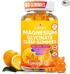 Lofux Magnesium Glycinate Gummies 400mg, Sugar Free Magnesium Gummies for Adults Women, Men, Chewable Supplement Gummy with L-Threonate, Vitamin D, B6, CoQ10 - for Calm, Sleep, Body Relaxation, 60 Ct