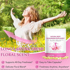 Body Deodorizing Supplement for Women – Body Odor Eliminator for Women & Internal Deodorant Pills for Daily Freshness Support with 5-Flower Essential Oil Blend – Grapeseed Oil Base, 120 Softgels