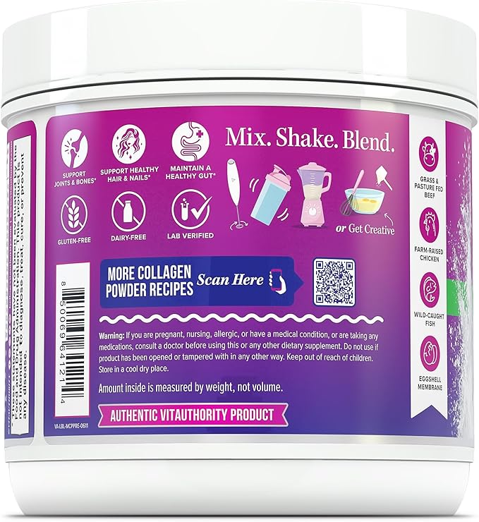 Multi Collagen Probiotics for Women Prebiotics Protein Powder | 20g Collagen Peptides Hyaluronic Acid Vitamin C & Fibersol Prebiotic Support Skin Elasticity Digestion Gut Health Unflavored 20 Servings
