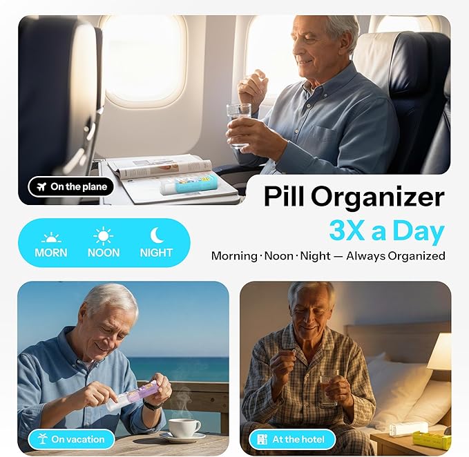 Betife Pill Organizer 3X a Day, Detachable Large Pill Box 7 Day, Daily 3 Times Pill Case, Travel Pill Container Holder, Weekly Medication Dispenser Pillbox for Vitamin Supplement Medicine（White）