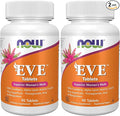 NOW Supplements, Eve™ Women's Multivitamin with Cranberry, Alpha Lipoic Acid and CoQ10, Plus Superfruits - Pomegranate, Acai & Mangosteen, 90 Tablets (Pack of 2)