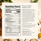 ProMix Nutrition Protein Puff Bars - Birthday Cake - Marshmallow Crispy Treat - Great Tasting & Healthy On The Go Snack - High Protein & Low Calorie - Free From Gluten, Soy, & Corn - 12 Bars