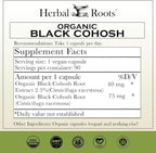 Herbal Roots Organic Black Cohosh Root | Extra Strength | Menopause and Menstrual Support for Women | 90 Capsules, Vegan