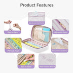 Weekly Travel Pill Organizer 2 Times A Day Pill Case for Purse with Removable AM PM 7 Day Pill Box Holder,Cute Medication Organizer Pill Container for Medicine, Vitamin, Supplement (Purple, Medium)