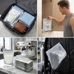 Protein Powder Travel Container Set, 50 Foil Single-Serve Pouches with Labels, Storage Pouch & 5g Spoon, Portable Supplement Containers for Gym Use