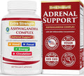 1 Body Adrenal Support Supplement – Ashwagandha Adrenal Complex for Stress, Energy & Mood – Adaptogens with Rhodiola, Eleuthero & B Vitamins – Adrenal Fatigue Support – 60 Vegan Capsules