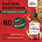 Wild & Organic Korean Panax Ginseng Extract Liquid Drops - Immune Support - Red Ginseng Root Supplement - Easy to Add to Tea - Vegan, Sugar & Alcohol-Free Tincture - 4 fl oz