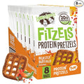 Lenny & Larry's FITZELS Protein Pretzels [Beastly Buffalo] – 8 x 3oz Bags of High Protein Snacks with 20g Plant Based Protein – Vegan Snack – Incredibly Tasty with Salty Crunch