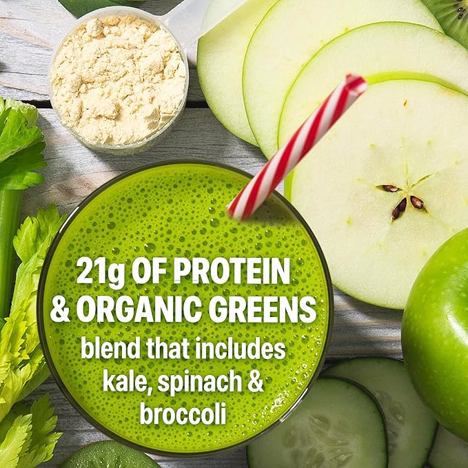 Orgain Organic Vegan Protein Powder + Greens, Vanilla Bean - 21g Plant Based Protein, Gluten Free, Dairy Free, Lactose Free, Soy Free, No Sugar Added, With Iron & Prebiotics for Gut Health - 1.94lb