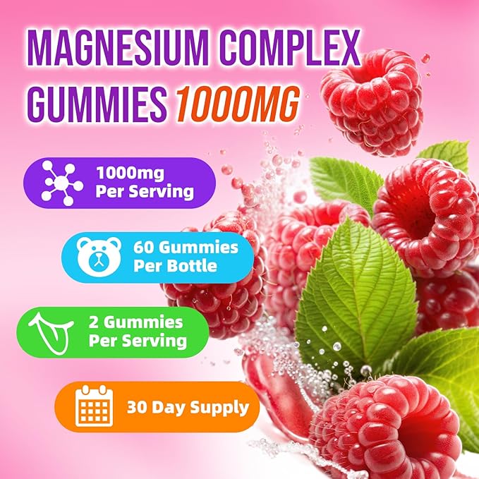 2 Pack Magnesium Complex Gummies – with 12 Forms of Magnesium Plus Vitamins B6, B12 & C. Vegan Strawberry Gummies to Support Mood, for Adults, 120 Count