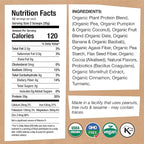 EarthChimp Organic Vegan Protein Powder - with Probiotics - Non GMO, Dairy Free, Non Whey, Plant Based Protein Powder for Women and Men, Gluten Free - 52 Servings 64 Oz (Vanilla)