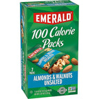 Emerald Nuts Unsalted Almonds and Walnuts 7 Ct (1-Pack), 100-Calorie Individual Packs of Nut Blend, Kosher Certified, Non-GMO, Contains No Artificial Preservatives, Flavors or Synthetic Colors